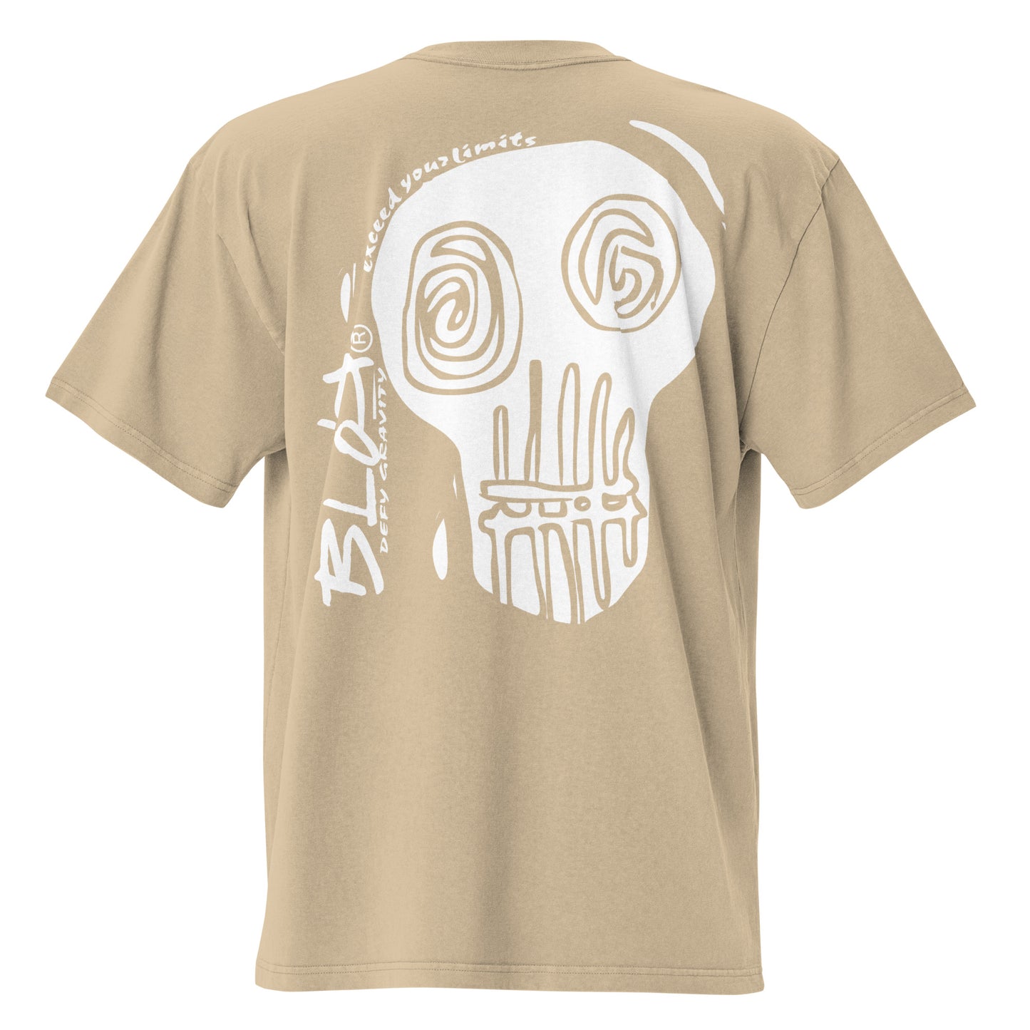 Skull - Front & Back Print - in White - Men's Oversize