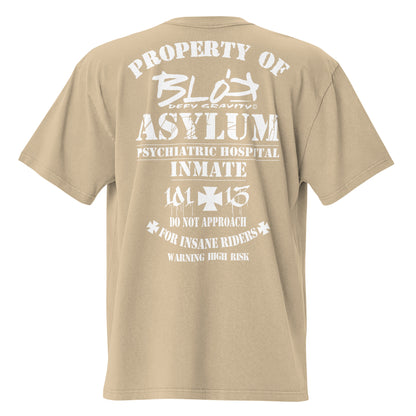 Asylum Inmate - Front & Back Print - in White - Men's Oversize