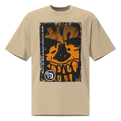 Tiki Skull - Back & Front Print in Orange - Women's Oversize