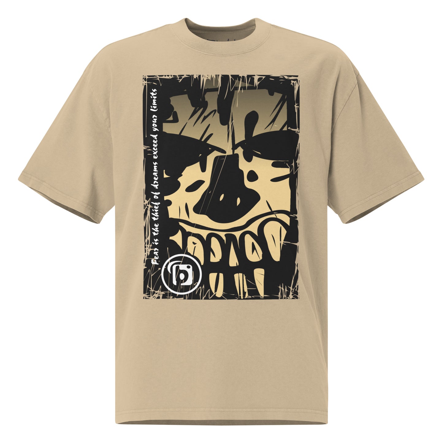Tiki Skull - Back & Front Print in Sand - Women's Oversize