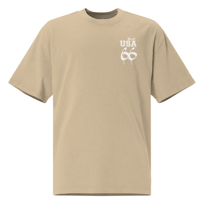 Route 66 Road Trip - 50 States - Back & Front Print - in White - Women's Oversize