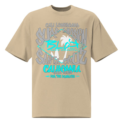 Santa Cruz - Front Print - in Gray & Turquoise - Men's Oversize