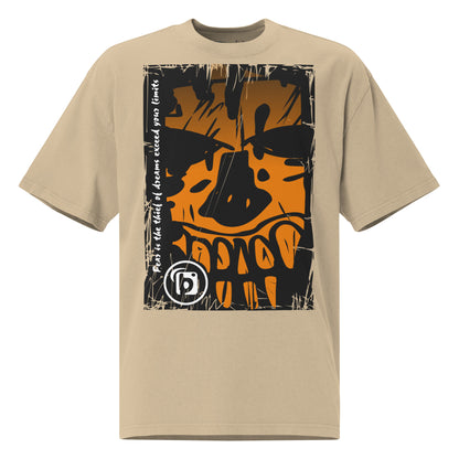 Tiki Skull - Front Print - in Orange - Oversize