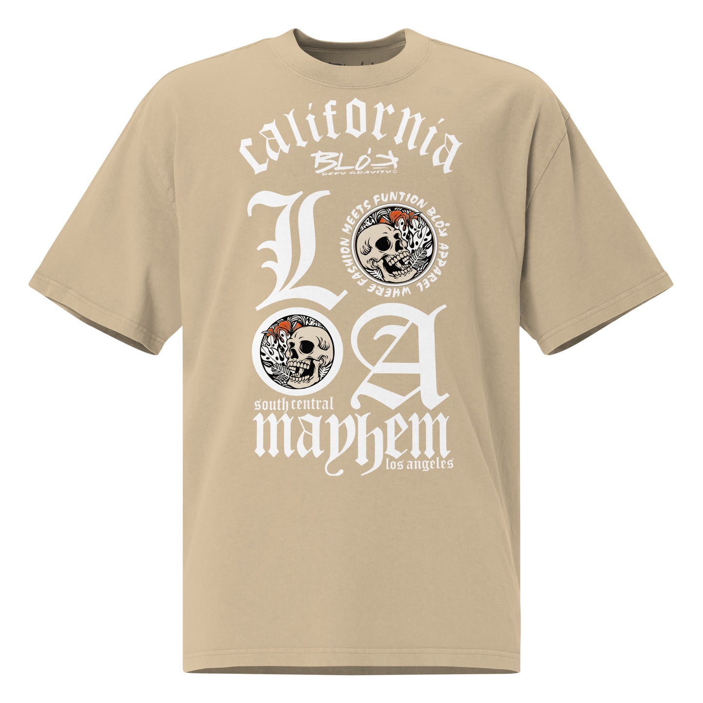 L.A Mayhem - Front Print - in White - Oversize Men's