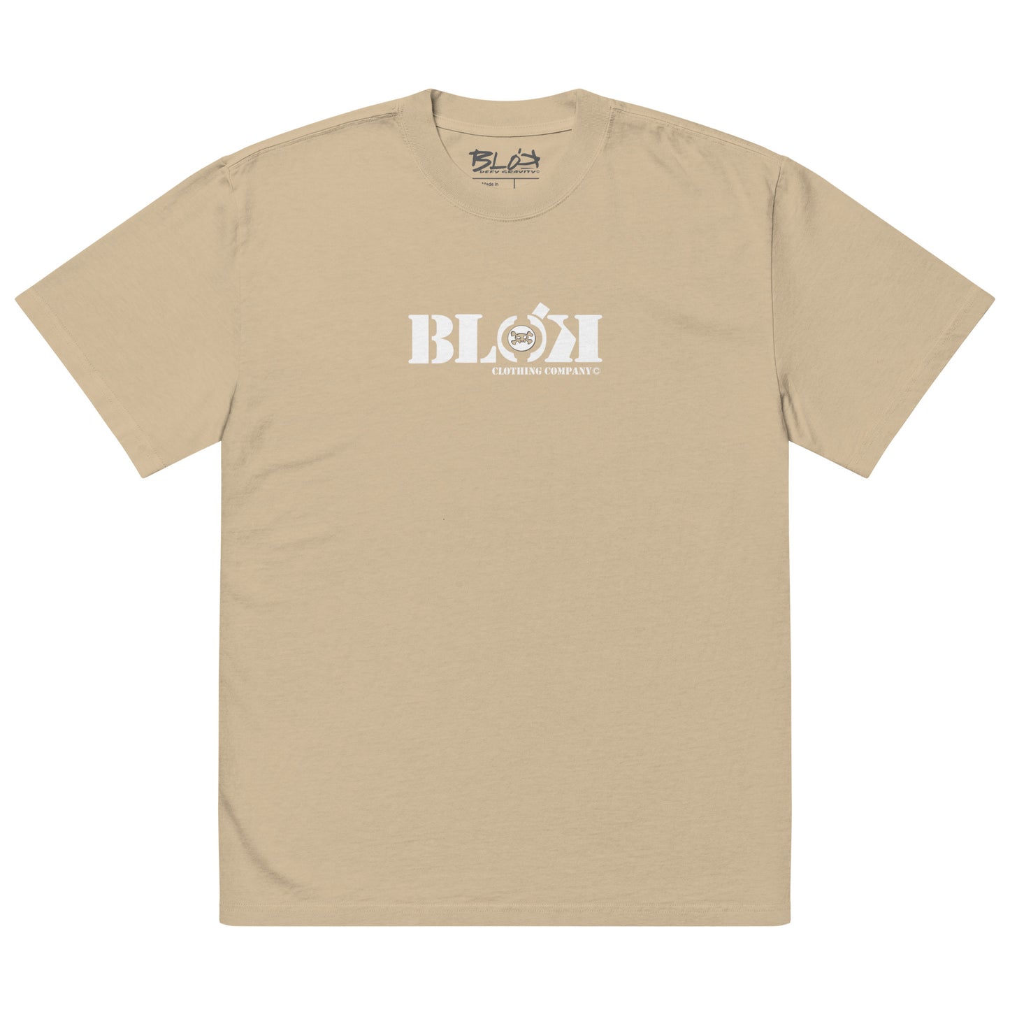 Gas mask - Front & Back Print - in White & Orange - Men's Oversize