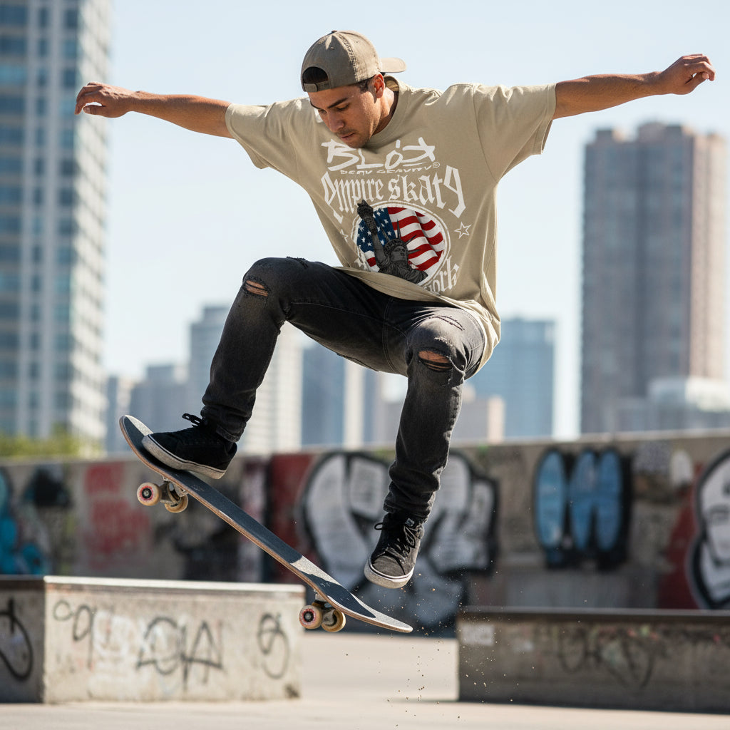 Empire Skate - New York - White Print - Men's Oversize