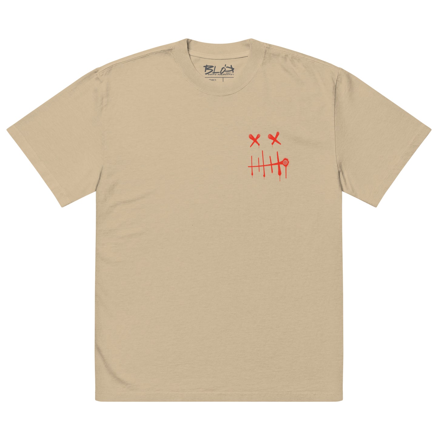 Stitch Face  - Front & Back Print in Red - Men's Oversize Graphic T-Shirt