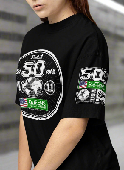 Queens New York - 50 States - Front Print in White - Women's Relaxed Fit