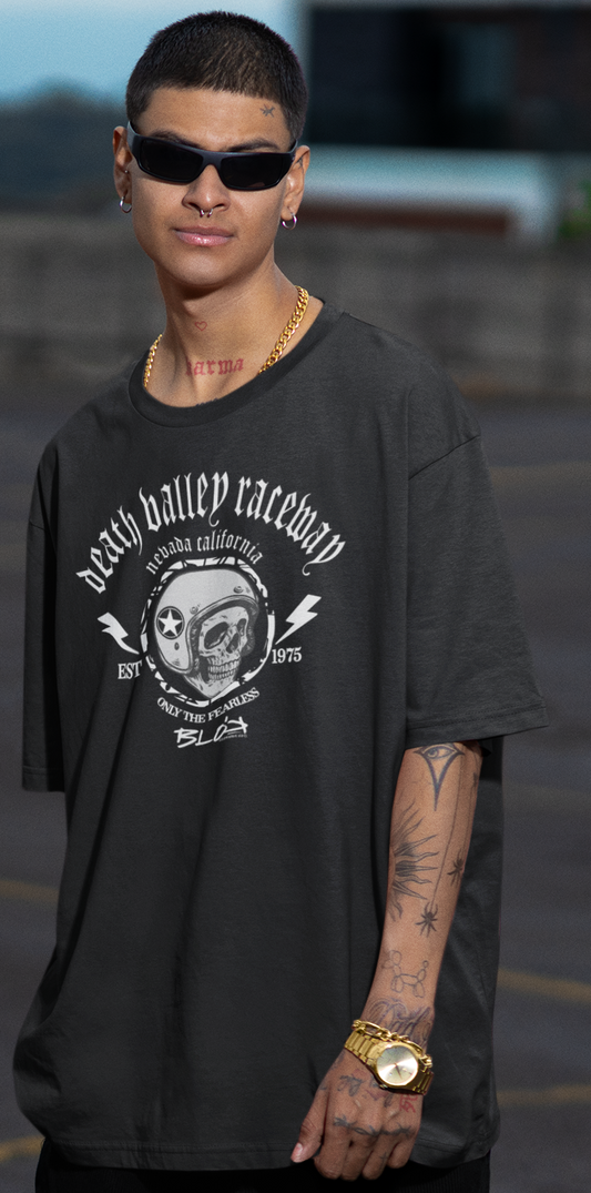 Death Valley Raceway - Front Print - in White - Men's Oversize