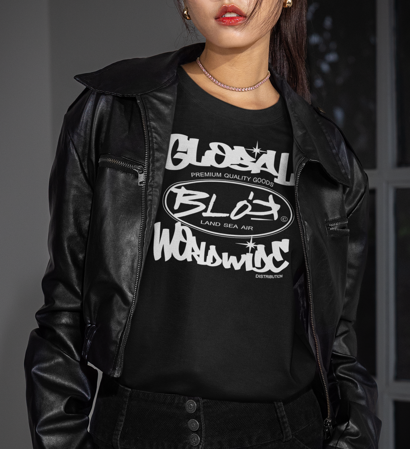 Blok Global - Front Print - with White Logo - Women's Relaxed Fit