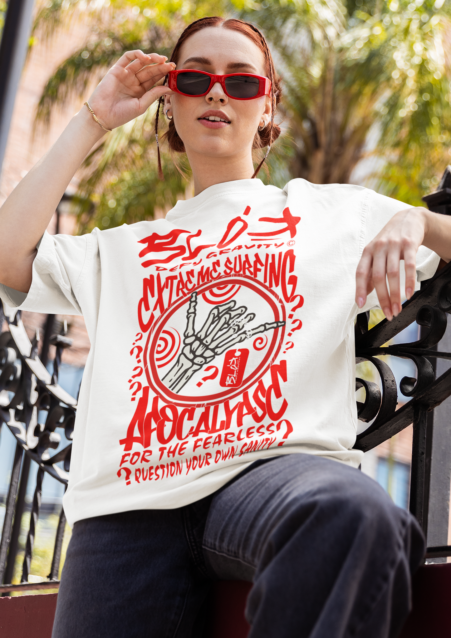 Apocalypse - Front Print - in Red - Women's Oversize