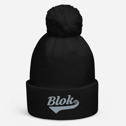 Blok Classic Logo - Pom Pom Beanie - Gray Embroidery