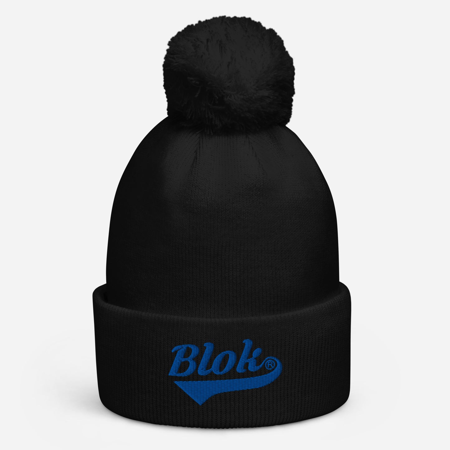 Blok Classic Logo - Pom Pom Beanie - Blue Embroidery