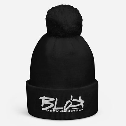 Blok Defy Gravity - Pom Pom Beanie - White Embroidery