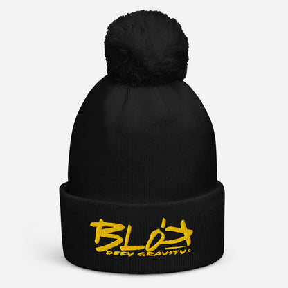 Blok Defy Gravity - Pom Pom Beanie - Yellow Embroidery