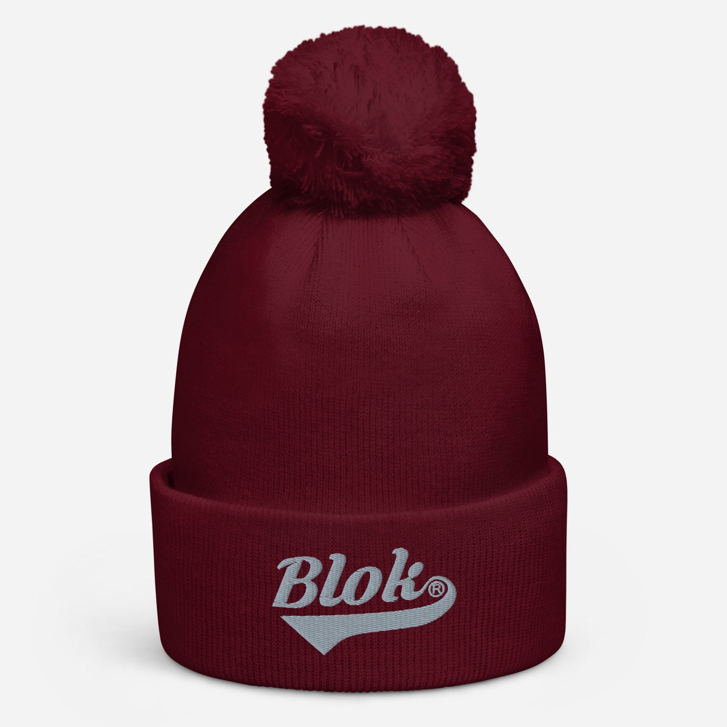 Blok Classic Logo - Pom Pom Beanie - Gray Embroidery