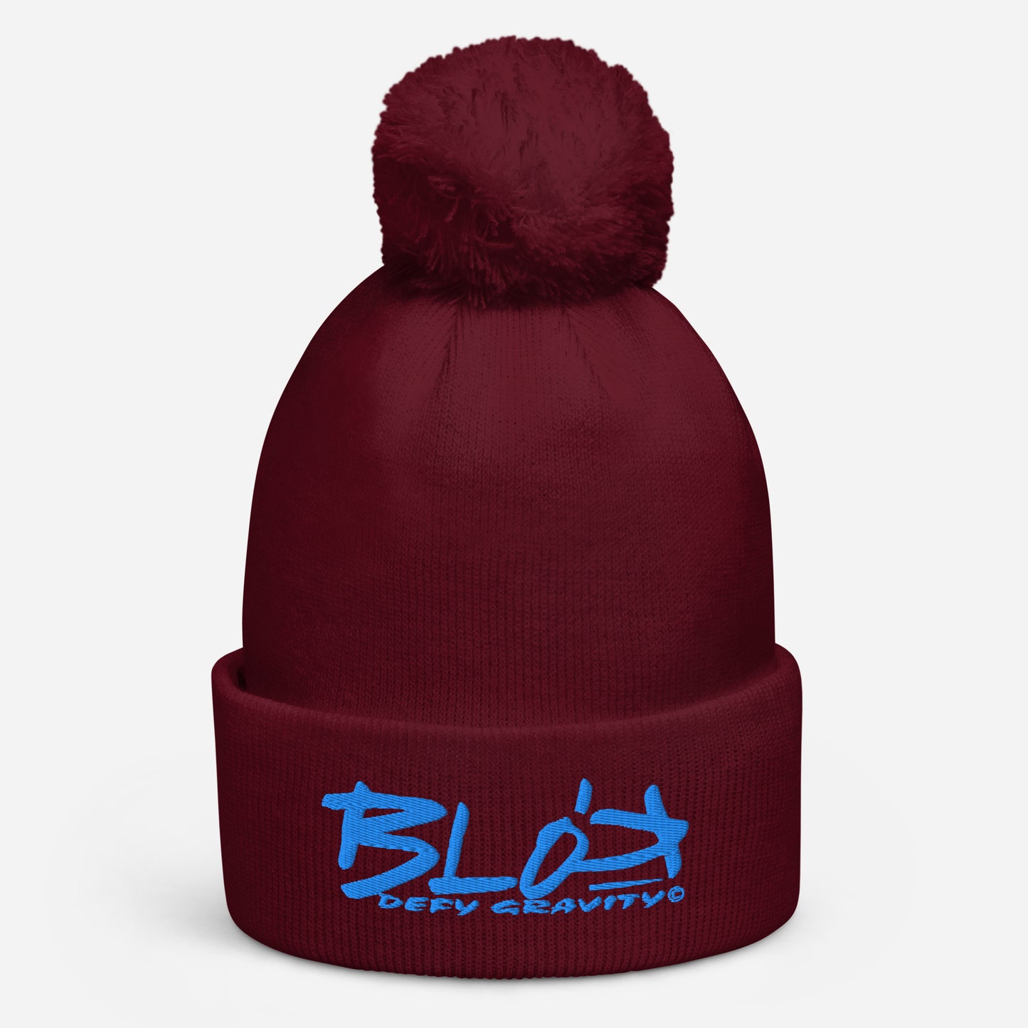 Blok Defy Gravity - Pom Pom Beanie - Blue Embroidery