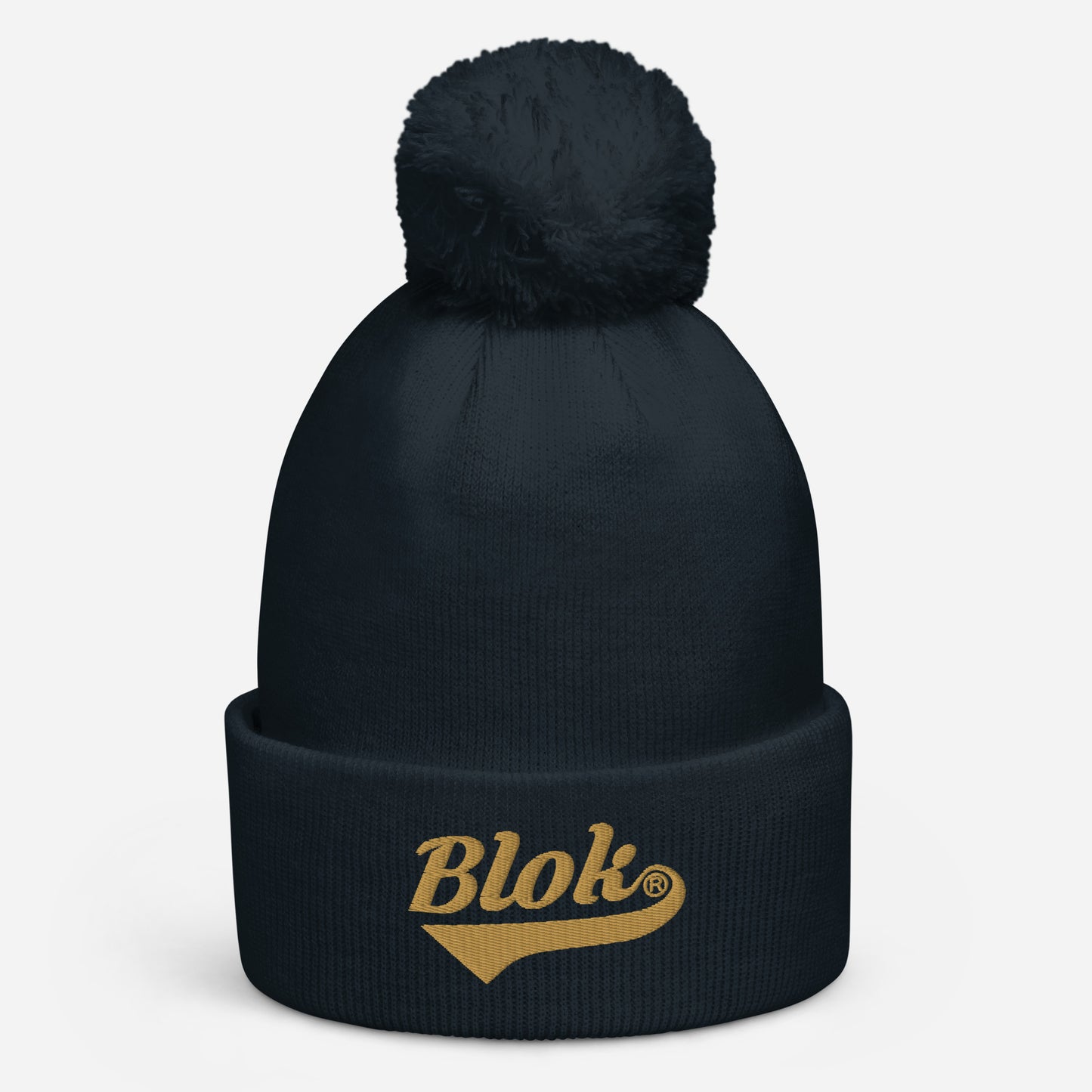 Blok Classic Logo - Pom Pom Beanie - Gold Embroidery