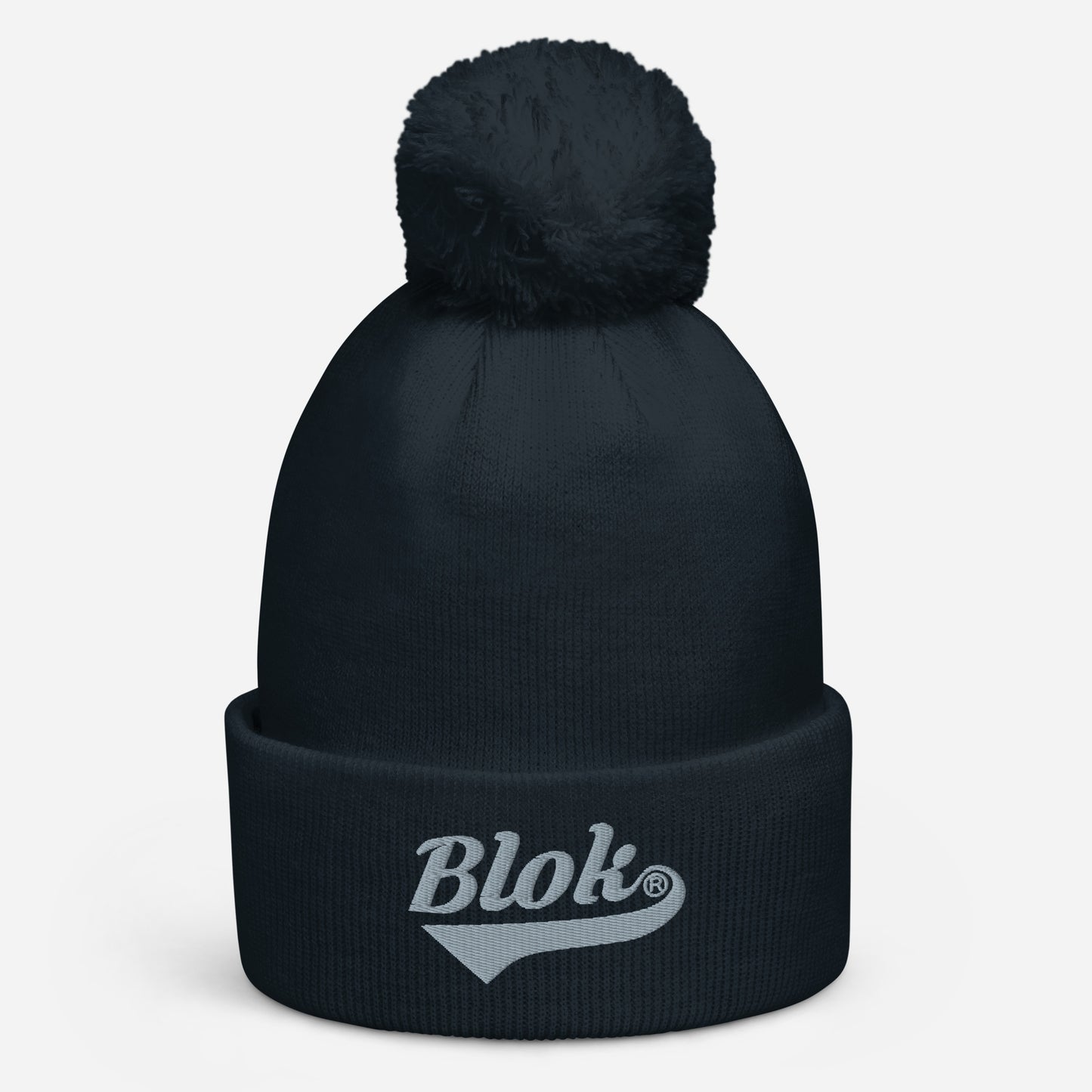 Blok Classic Logo - Pom Pom Beanie - Gray Embroidery