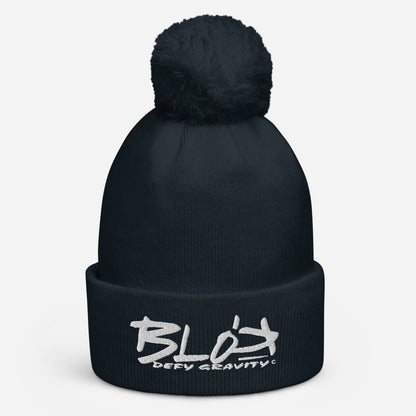 Blok Defy Gravity - Pom Pom Beanie - White Embroidery