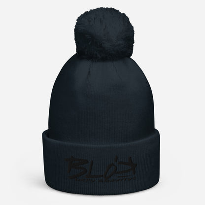 Blok Defy Gravity - Pom Pom Beanie - Black Embroidery