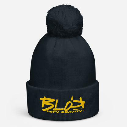 Blok Defy Gravity - Pom Pom Beanie - Yellow Embroidery