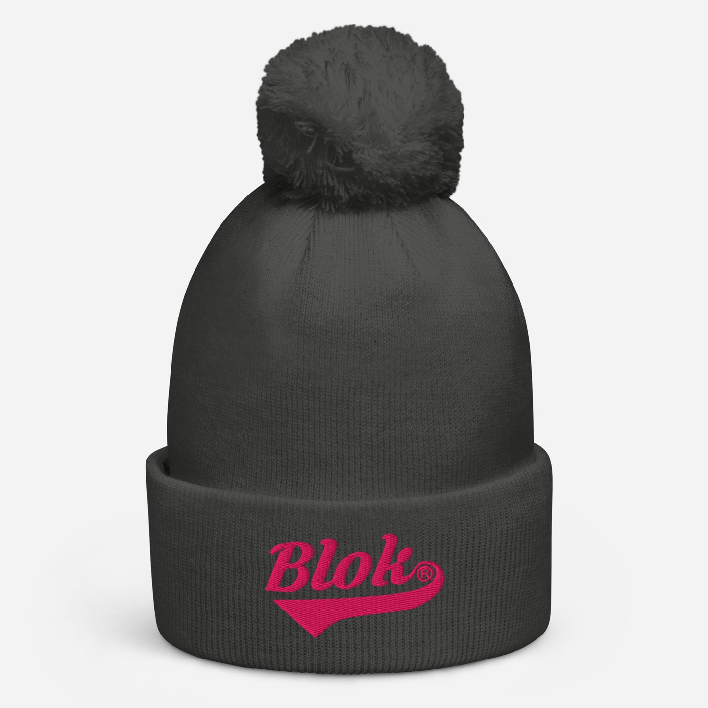 Blok Classic Logo - Pom Pom Beanie - Pink Embroidery