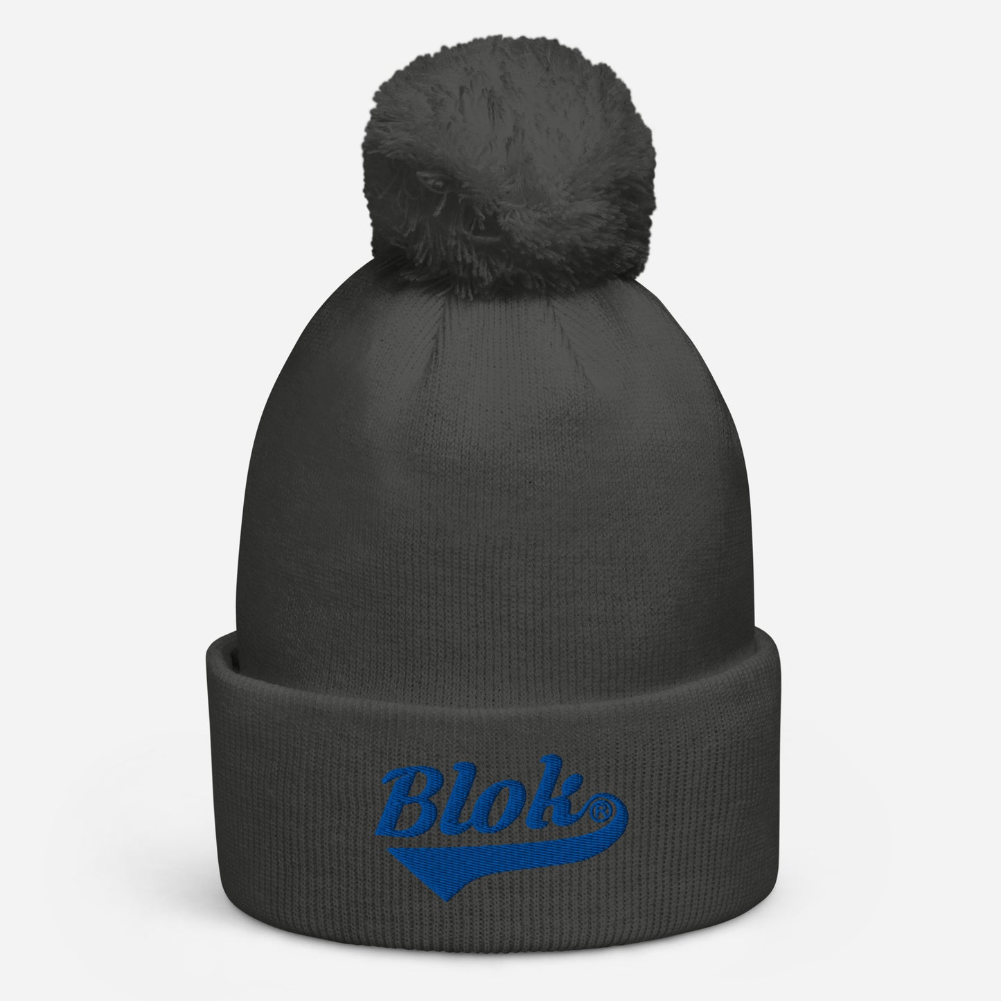 Blok Classic Logo - Pom Pom Beanie - Blue Embroidery