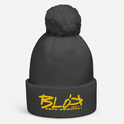 Blok Defy Gravity - Pom Pom Beanie - Yellow Embroidery
