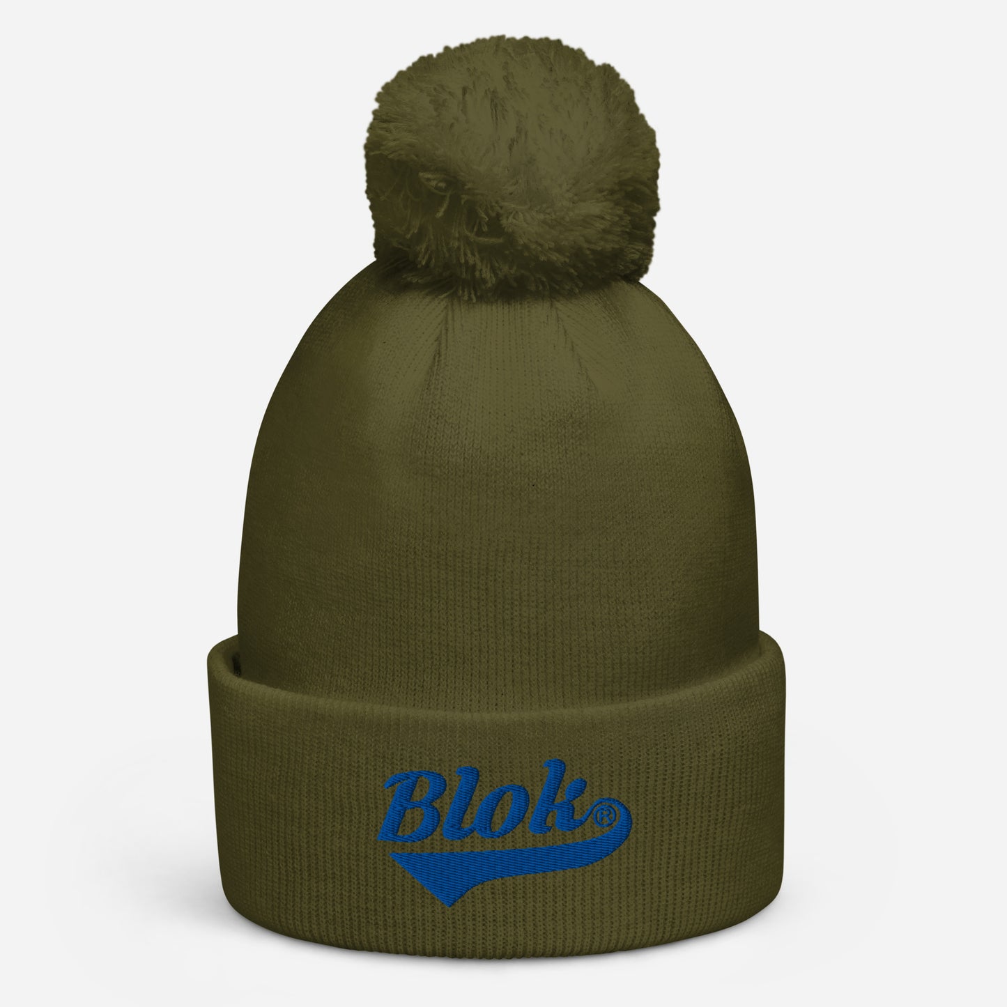 Blok Classic Logo - Pom Pom Beanie - Blue Embroidery