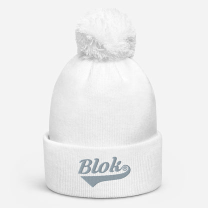 Blok Classic Logo - Pom Pom Beanie - Gray Embroidery