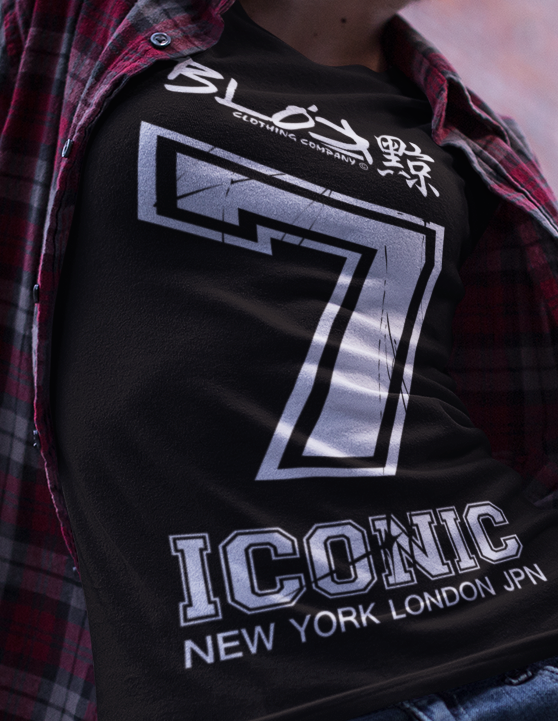 Iconic 7 - Front Print in White - Women's Slim Fit