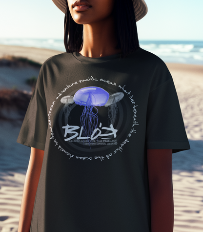 Jellyfish - Front Print - with White Logo - Women's Oversize