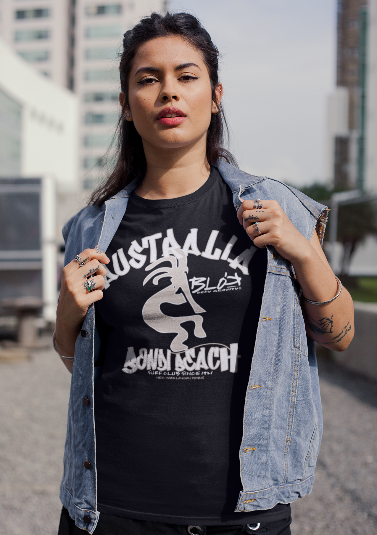 Bondi Beach - with Sand Print - Women's Slim Fit