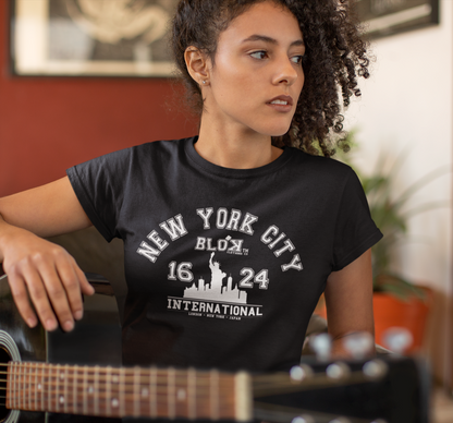 N.Y.C International - with White Print - Women's Slim Fit