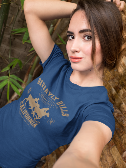 Beverly Hills Polo Club - Front Print in Gold - Women's Relaxed Fit