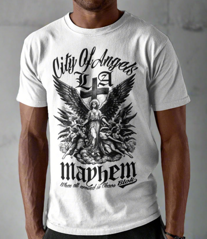 City of Angels Mayhem - Front Print - in Black - Men's Loose Fit