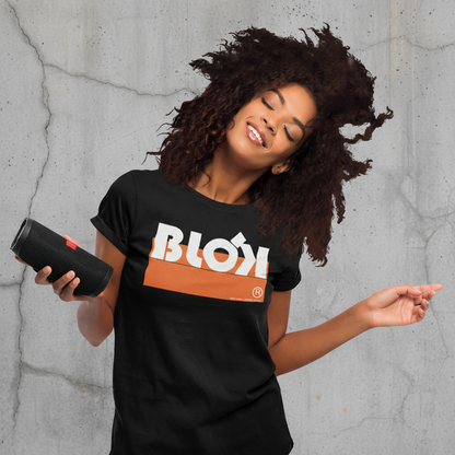 Blok logo boxed - Orange and White - Woman's Slim Fit