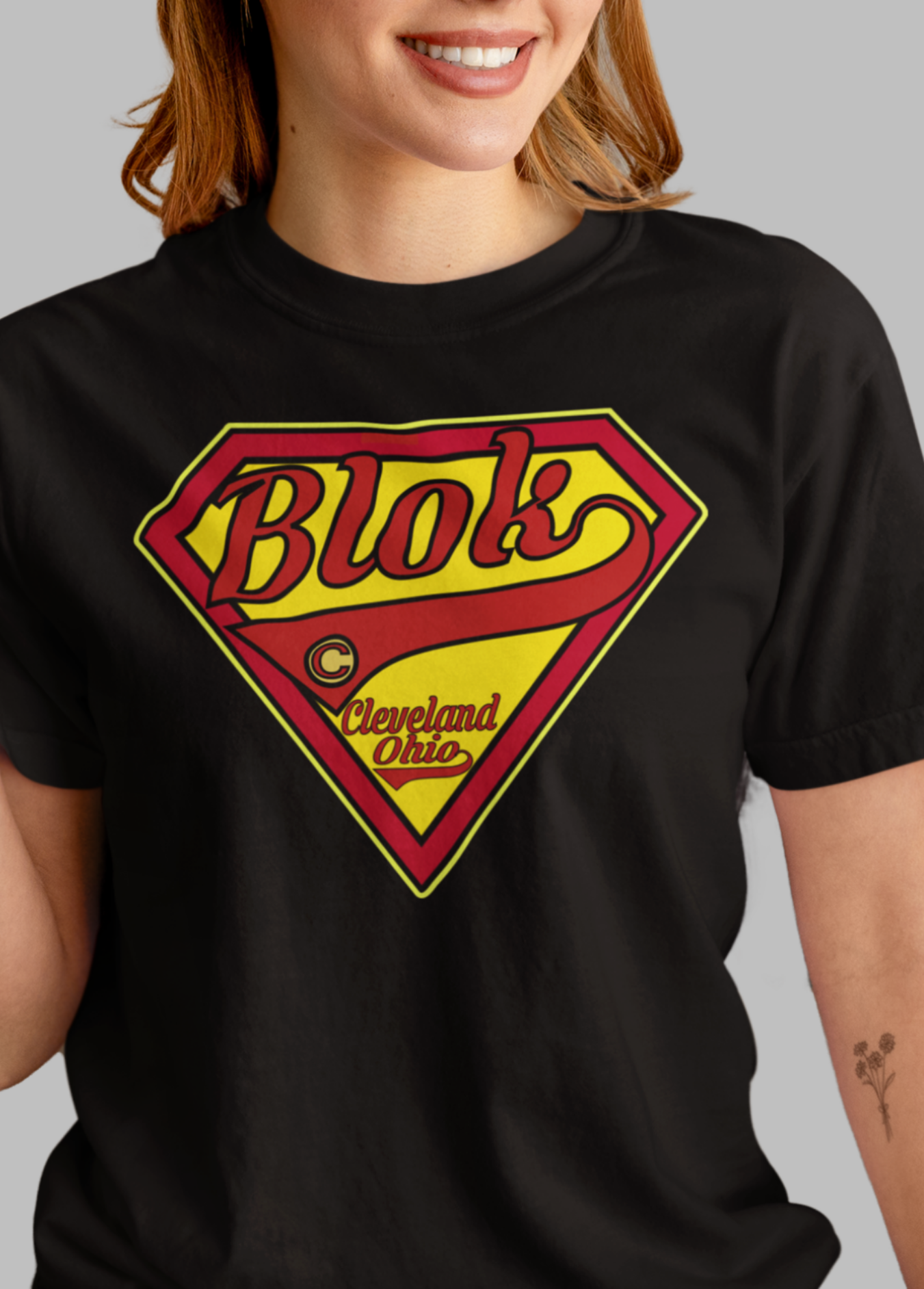Blok Shield - Red & Yellow Print - Womens Relaxed Fit