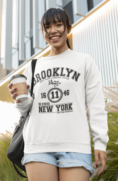 Brooklyn New York - Front Print in Black - Women's Sweatshirt