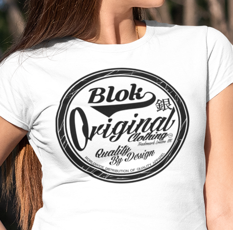 BLOK Quality By Design - Black Print Women's Slim Fit Graphic T-Shirt