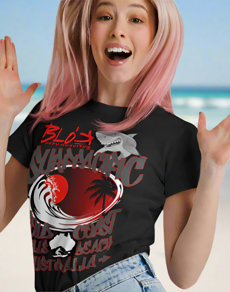 Gold Coast - Front Print in Red - Women's Relaxed Fit