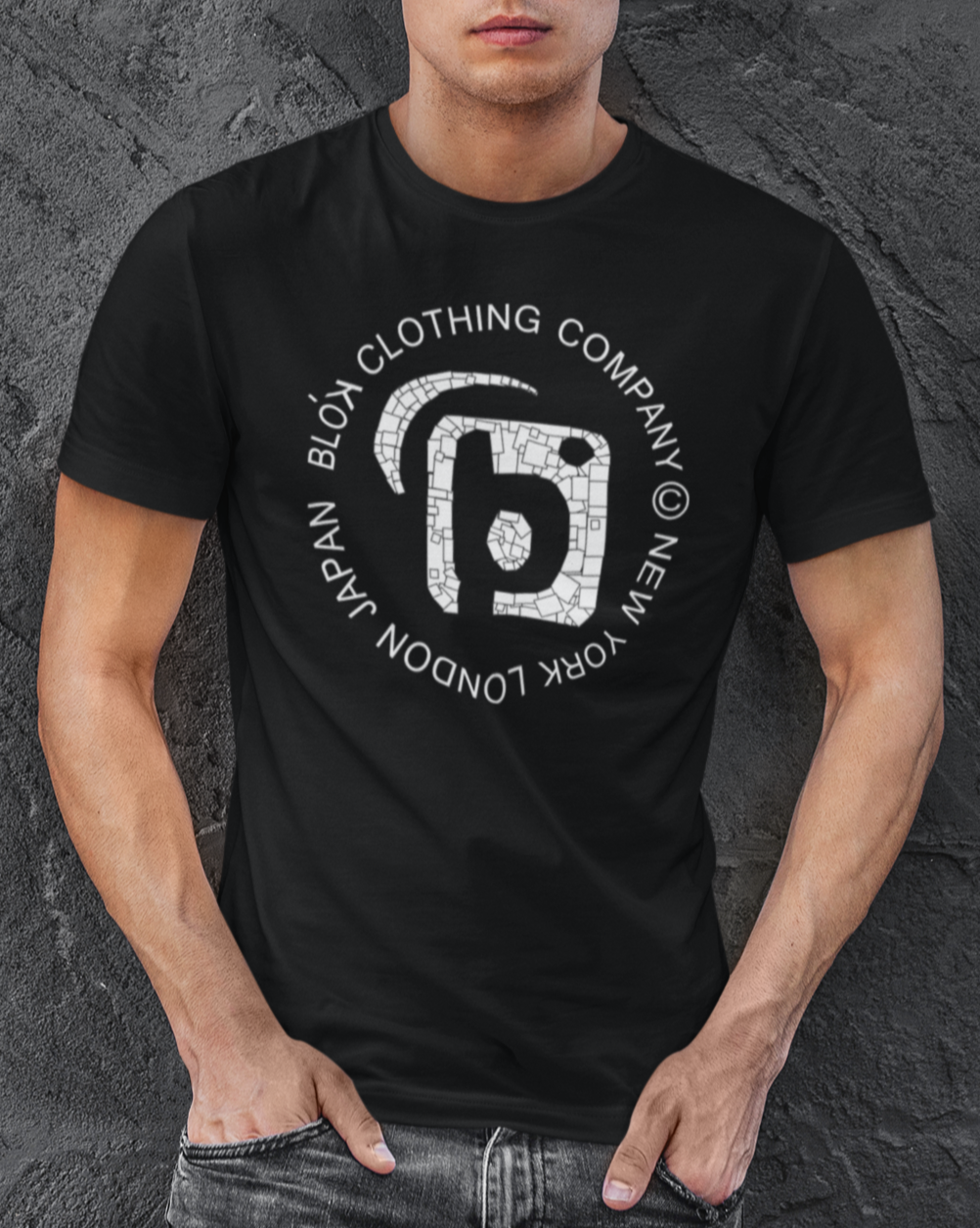 Mosaic Circle - Front Print in White - Men's Classic Fit