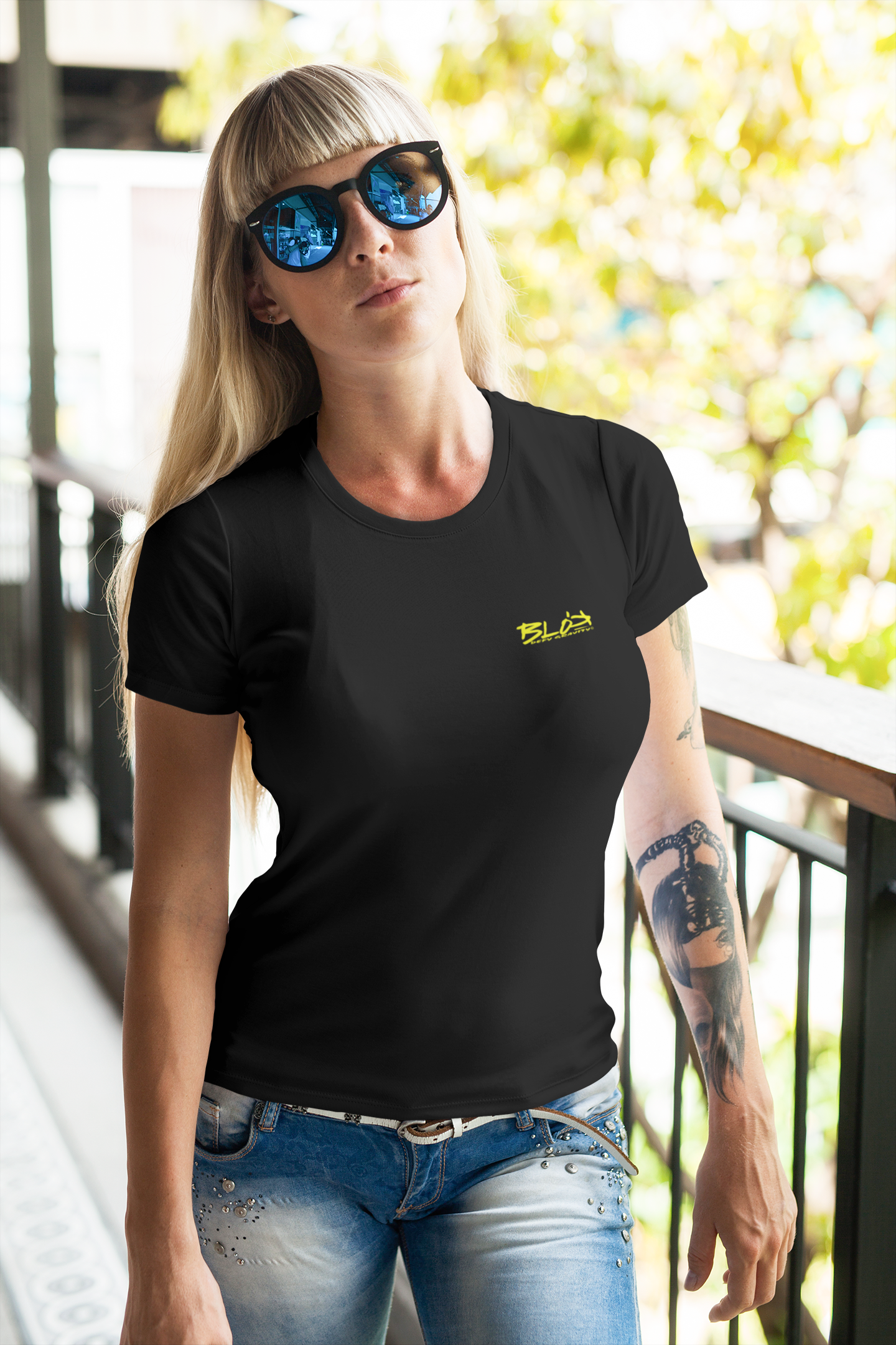 Essential Small Logo - Print in Yellow - Women's Slim Fit