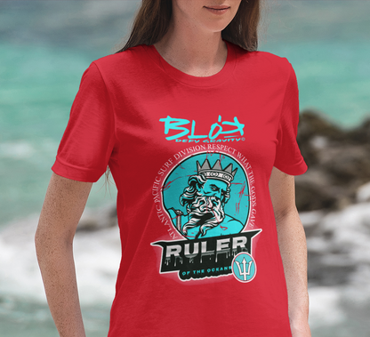 Ruler of the Oceans - Front Print in Turquoise - Women's Slim Fit