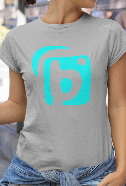 BLOK Original Logo - Turquoise Print Women's Slim Fit Graphic T-Shirt