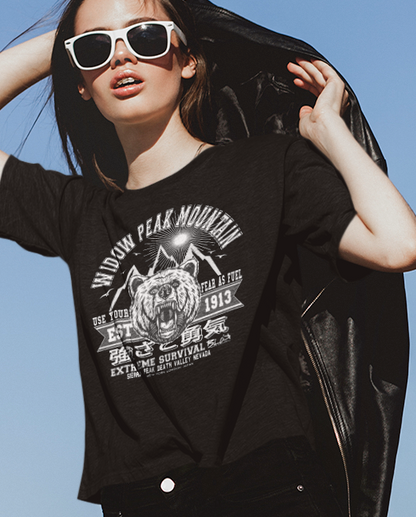 Widows Peak - Front Print - in White & Grey - Women's Relaxed Fit