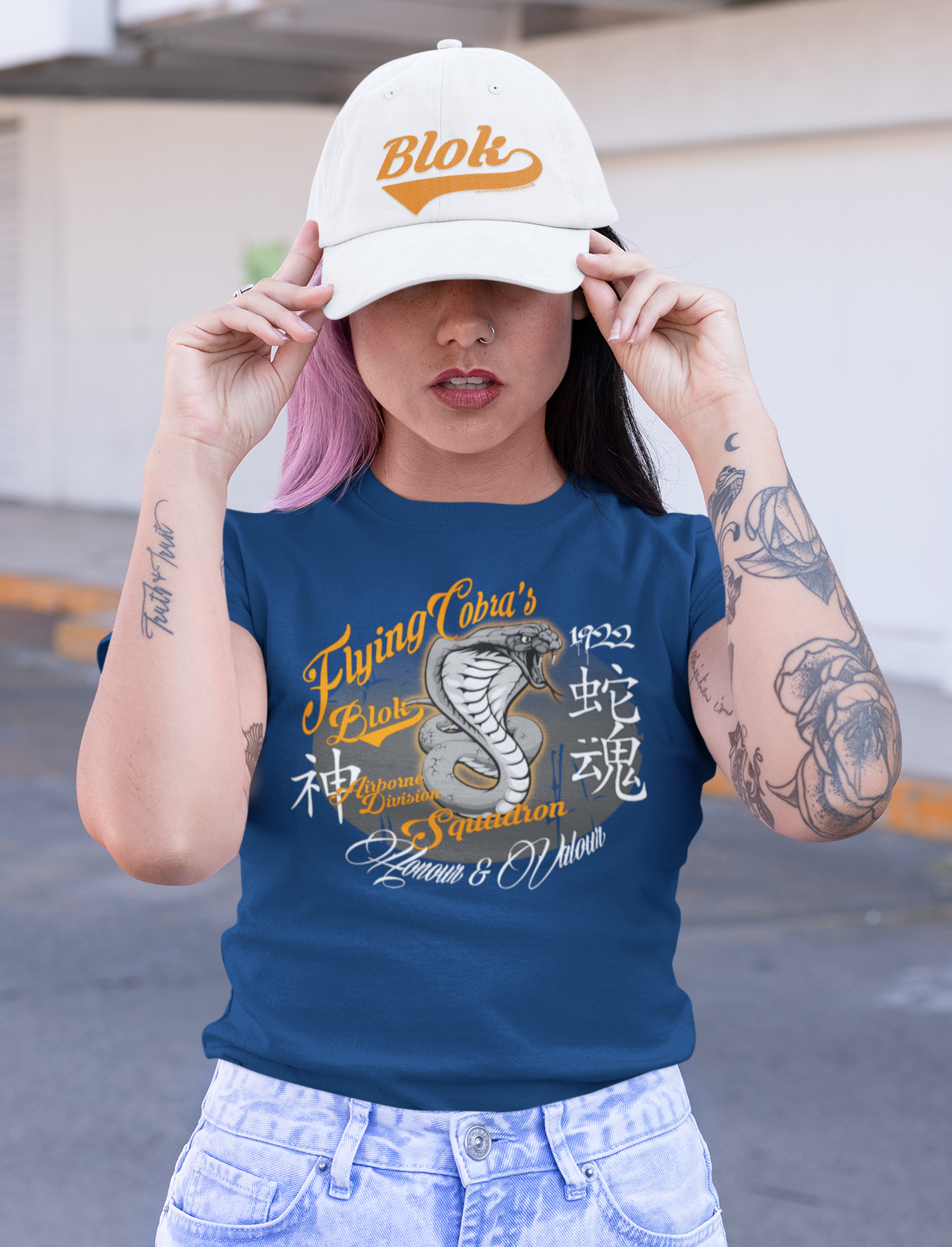 Flying Cobras - with Orange & White Print - Women's Slim Fit