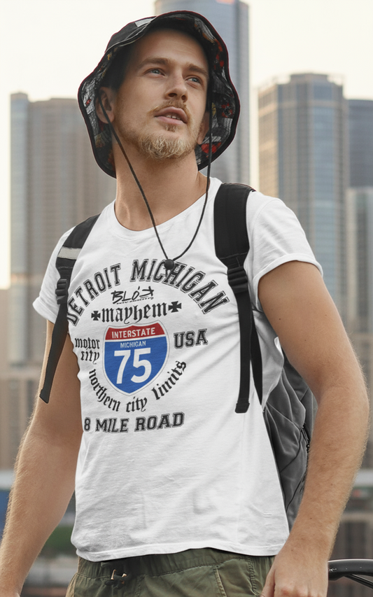 Detroit 8 Mile - Front Print in Black - Men's Classic Fit