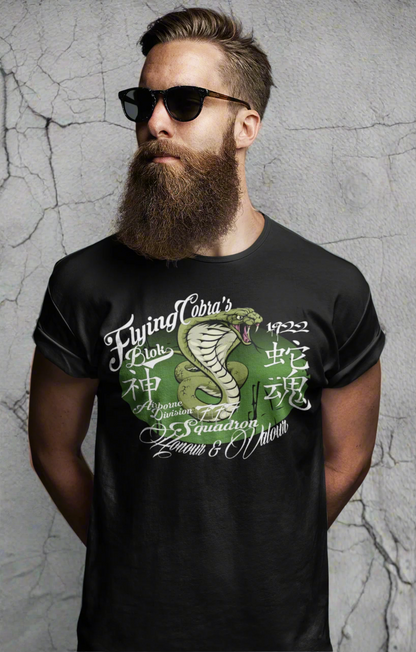 Flying Cobras - in White & Green Print - Men's Classic Fit